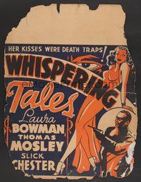 6r126 WHISPERING TALES jumbo WC '30s all black mystery, her kisses were death traps, cool art!
