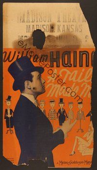 6r142 TAILOR MADE MAN WC '31 dapper William Haines in tuxedo & top hat + artwork by John Held Jr.!