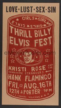 6r144 THRILL BILLY ELVIS FEST signed Yee-Haw special 13x23 '02 by artist K. Bradley, rock 'n' roll!