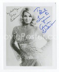 6s248 ANGIE DICKINSON signed TWICE 4x5 REPRO still '90s portrait in sexiest showgirl outfit!