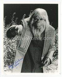 6s265 BOOTH COLMAN signed 8x10 REPRO still '90s c/u in costume as Dr. Zaius in Planet of the Apes!