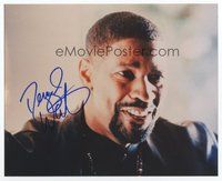 6s282 DENZEL WASHINGTON signed color 8x10 REPRO still '00s super close up from Training Day!
