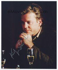 6s323 KIEFER SUTHERLAND signed color 8x10 REPRO still '00 close portrait at table with champagne!