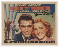 6s344 MR. SMITH GOES TO WASHINGTON signed 8x10 lobby card REPRO + index card '39 by James Stewart!