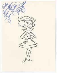 6s211 PENNY SINGLETON signed 8.5x11 art print '89 as herself and as Jane Jetson!