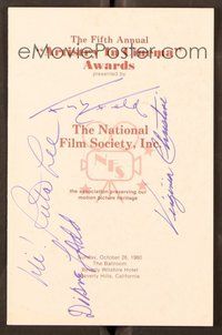 6s074 FIFTH ANNUAL ARTISTRY IN CINEMA AWARDS signed program '80 by Withers, Lee, Ladd, Christine +1