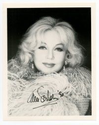 6s249 ANN SOTHERN signed 8x10 REPRO still '90 wonderful close portrait wearing feathery outfit!