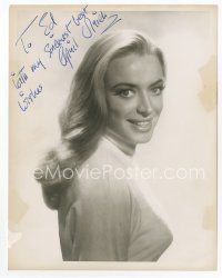 6s127 APRIL OLRICH signed 8x10 still '57 wonderful head & shoulders portrait with toothy smile!