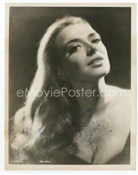 6s126 APRIL OLRICH signed 8x10 still '57 wonderful close up of the beauty with long flowing hair!