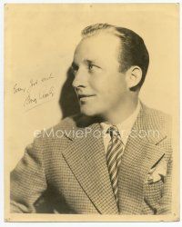 6s134 BING CROSBY signed deluxe 8x10 still '40s semi-profile close up wearing suit and tie!