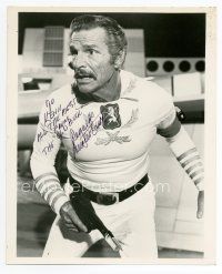6s267 BUSTER CRABBE signed 8x10 REPRO still '82 c/u of the actor in costume late in his career!