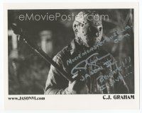 6s138 C.J. GRAHAM signed REPRO 8x10 still '00s cool image as Jason from Friday the 13th!