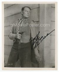 6s176 JOEL McCREA signed 8x10 still '57 waiting for a bad guy with gun drawn in The Tall Stranger!