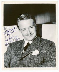 6s331 LEW AYRES signed 8x10 REPRO still '90 close portrait of the actor wearing suit & tie!