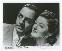 6s393 WILLIAM POWELL/MYRNA LOY signed by BOTH 8x10 REPRO still '70s close portrait of the stars!