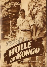 6s086 FURY OF THE CONGO signed German program '52 by Johnny Weissmuller, who plays Jungle Jim!