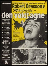 6t542 MOUCHETTE Danish '68 Robert Bresson, terrified Nadine Nortier!