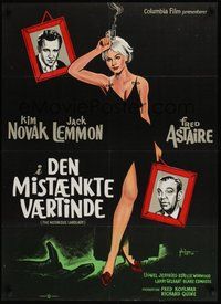 6t551 NOTORIOUS LANDLADY Danish '62 Kerfyser art of sexy Kim Novak, Jack Lemmon & Fred Astaire!
