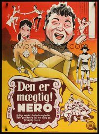 6t554 O.K. NERO Danish '53 great sexy artwork, ancient Rome comedy!