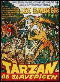 6t594 TARZAN & THE SLAVE GIRL Danish R70s cool different art of Lex Barker!