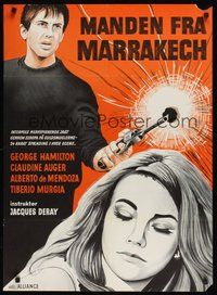 6t597 THAT MAN GEORGE Danish '67 L'Homme de Marrakesh, art of George Hamilton & Claudine Auger!