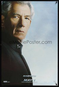 6t043 X-MEN 2 teaser DS English 1sh '03 Marvel Comics, close-up of Ian McKellen as Magneto!