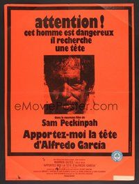 6t188 BRING ME THE HEAD OF ALFREDO GARCIA orange style French 23x32 '75 Sam Peckinpah, Warren Oates