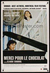 6t185 NIGHTCAP French '00 Claude Chabrol, pretty Isabelle Huppert, Jacques Dutronc at piano!