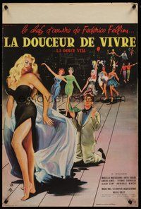 6t220 LA DOLCE VITA French 15x21 '60 Federico Fellini, Marcello Mastroianni, sexy Anita Ekberg!