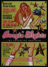 6t241 BOOGIE NIGHTS German '97 P.T. Anderson, Burt Reynolds, artwork of sexy Heather Graham!