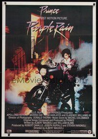 6t119 PURPLE RAIN Italian 1sh '84 great image of Prince riding motorcycle!