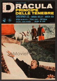 6t144 DRACULA PRINCE OF DARKNESS Italian photobusta '66 great image of vampire Christopher Lee!
