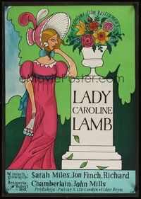 6t387 LADY CAROLINE LAMB Polish 23x33 '74 directed by Robert Bolt, Flisak art of Sarah Miles!