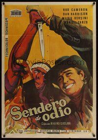 6t092 BULLETS & THE FLESH Spanish '65 cool W. art of cowboy vs. Native American!