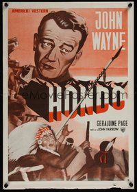 6t080 HONDO Yugoslavian '53 close-up artwork of John Wayne, John Farrow directed!