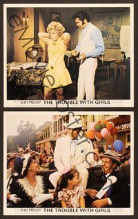 6v996 TROUBLE WITH GIRLS 2 English FOH LCs '69 great images of Elvis Presley!