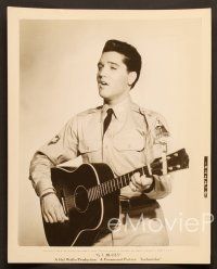 6v935 G.I. BLUES 3 8.25x10.25 stills '60 Elvis Presley in uniform & playing guitar!