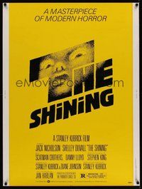 6w130 SHINING 30x40 '80 Stephen King & Stanley Kubrick horror masterpiece, crazy Jack Nicholson!
