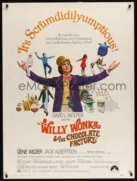 6w139 WILLY WONKA & THE CHOCOLATE FACTORY 30x40 '71 Gene Wilder, it's scrumdidilyumptious!