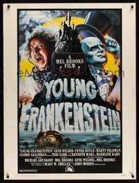 6w140 YOUNG FRANKENSTEIN style B 30x40 '74 Mel Brooks, art of Gene Wilder, Peter Boyle & Feldman!