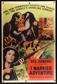 6w173 I MARRIED ADVENTURE 40x60 '40 Osa Johnson finds cannibals in Africa!