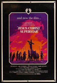6w179 JESUS CHRIST SUPERSTAR 40x60 '73 Ted Neeley, Andrew Lloyd Webber religious musical!