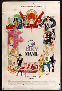 6w183 MAME 40x60 '74 Lucille Ball, from Broadway musical, cool Bob Peak artwork!