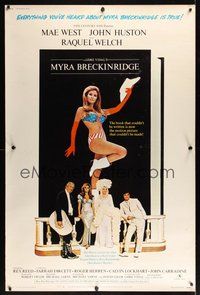 6w185 MYRA BRECKINRIDGE 40x60 '70 John Huston, Mae West & sexy Raquel Welch in patriotic outfit!