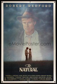 6w186 NATURAL 40x60 '84 cool image of Robert Redford, Barry Levinson, baseball!