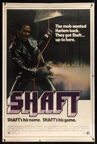 6w198 SHAFT 40x60 '71 classic image of Richard Roundtree, Shaft's his name, Shaft's his game!