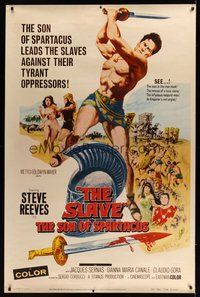 6w200 SLAVE 40x60 '63 Il Figlio di Spartacus, art of Steve Reeves as the son of Spartacus!