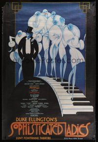 6w201 SOPHISTICATED LADIES 40x60 '81 Duke Ellington, cool TW artwork!