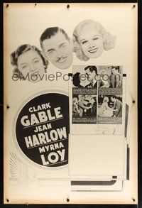 6w214 WIFE VERSUS SECRETARY 40x60 '36 close-ups of Clark Gable, Jean Harlow, Myrna Loy!