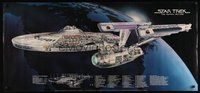 6w046 STAR TREK commercial 22x48 '79 cool schematic of the U.S.S. Enterprise!